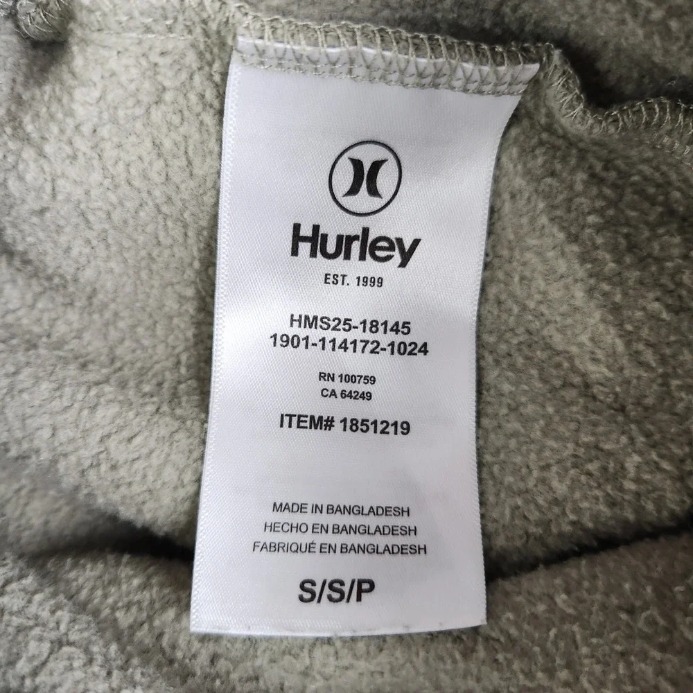 Hurley Jogger Pants Mens Small Tan Fleece Lined Drawstring Elastic Waist Tapered